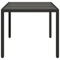 Table de jardin dessus en verre Noir 150x90x75cm Résine tressée