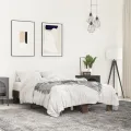 Cadre de lit chêne marron 135x190 cm bois d'ingénierie et métal
