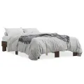 Cadre de lit chêne marron 135x190 cm bois d'ingénierie et métal