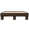 Cadre de lit chêne marron 135x190 cm bois d'ingénierie et métal