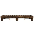 Cadre de lit chêne marron 135x190 cm bois d'ingénierie et métal