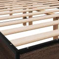 Cadre de lit chêne marron 135x190 cm bois d'ingénierie et métal