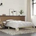 Cadre de lit chêne sonoma 100x200 cm bois d'ingénierie et métal