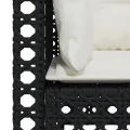 Canapés d'angle de jardin et coussins 2 pcs noir résine tressée