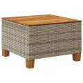 Table de jardin gris 55x55x36 cm résine tressée et bois acacia