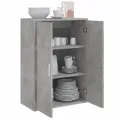 Buffet gris béton 60x31x84 cm bois d'ingénierie