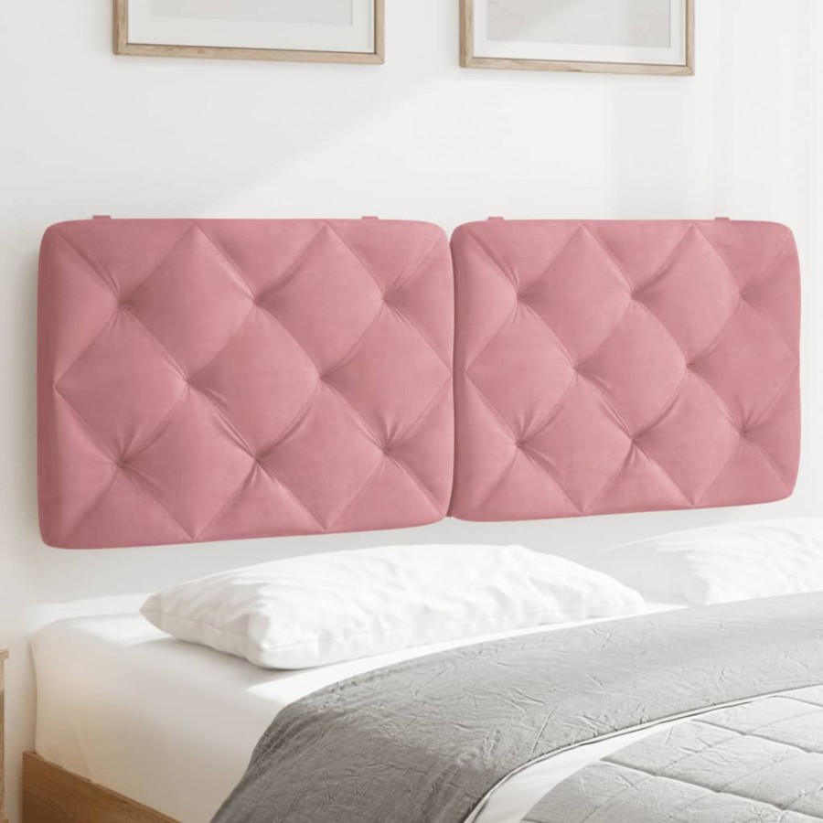 Coussin de tête de lit rose 140 cm velours