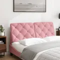 Coussin de tête de lit rose 140 cm velours