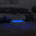 Table basse avec lumières LED blanc 50x50x40 cm