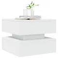 Table basse avec lumières LED blanc 50x50x40 cm