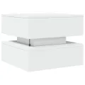 Table basse avec lumières LED blanc 50x50x40 cm