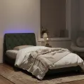 Cadre de lit avec lumières LED gris clair 100x200 cm velours