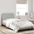 Cadre de lit avec lumières LED gris clair 100x200 cm velours