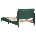 Cadre de lit avec lumières LED vert foncé 100x200 cm velours