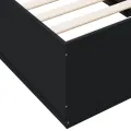 Cadre de lit noir 90x190 cm bois d'ingénierie