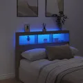 Armoire tête de lit avec LED chêne sonoma 140x17x102 cm
