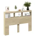 Armoire tête de lit avec LED chêne sonoma 140x17x102 cm