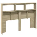Armoire tête de lit avec LED chêne sonoma 140x17x102 cm
