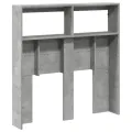 Armoire tête de lit avec LED gris béton 100x17x102 cm