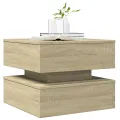 Table basse avec lumières LED chêne sonoma 50x50x40 cm
