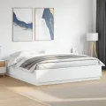 Cadre de lit blanc 180x200 cm bois d'ingénierie