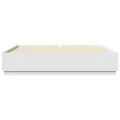 Cadre de lit blanc 200x200 cm bois d'ingénierie