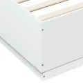 Cadre de lit blanc 200x200 cm bois d'ingénierie