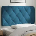 Coussin de tête de lit bleu 100 cm velours