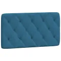 Coussin de tête de lit bleu 100 cm velours