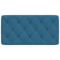 Coussin de tête de lit bleu 100 cm velours