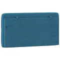 Coussin de tête de lit bleu 100 cm velours