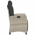 Chaises inclinables de jardin lot de 2 avec repose-pied rotin
