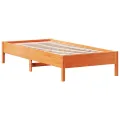 Cadre de lit cire marron 100x200 cm bois de pin massif