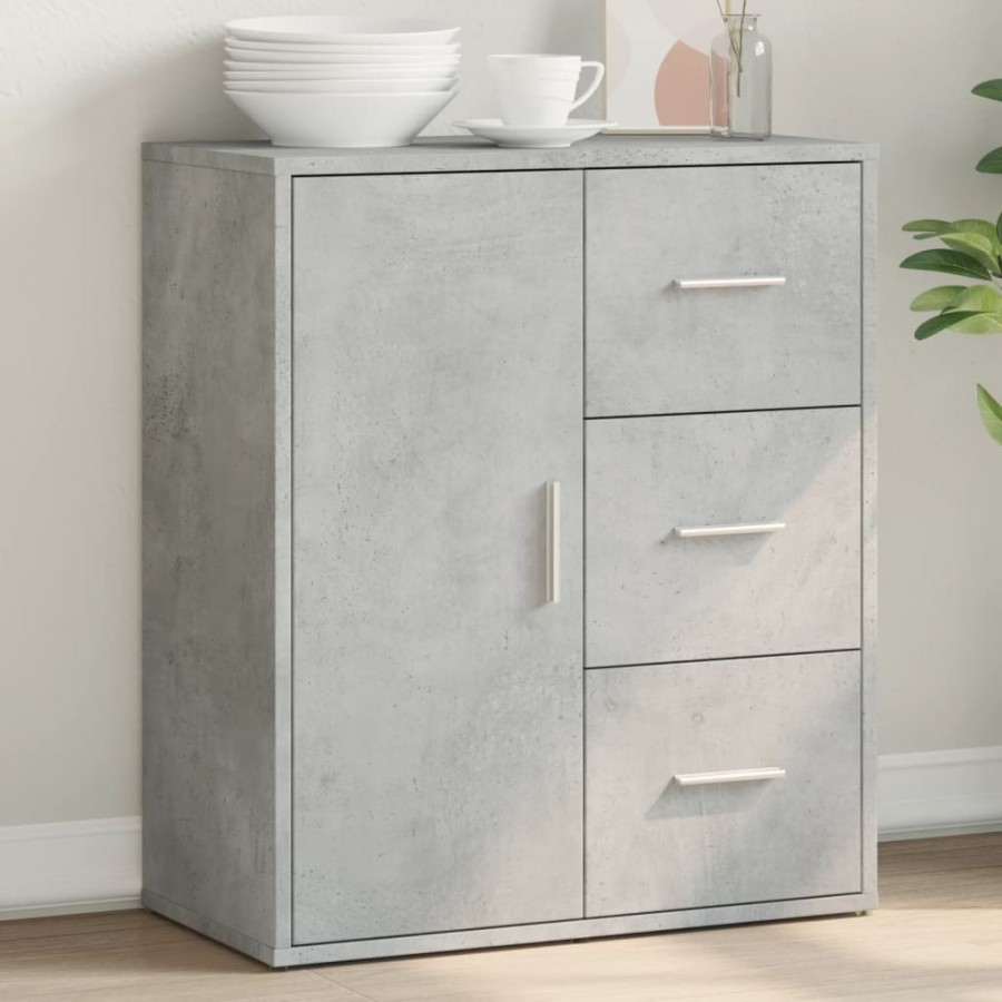 Buffet gris béton 60x31x70 cm bois d'ingénierie