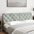 Coussin de tête de lit gris clair 180 cm velours