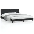 Lit avec matelas noir 180x200 cm velours