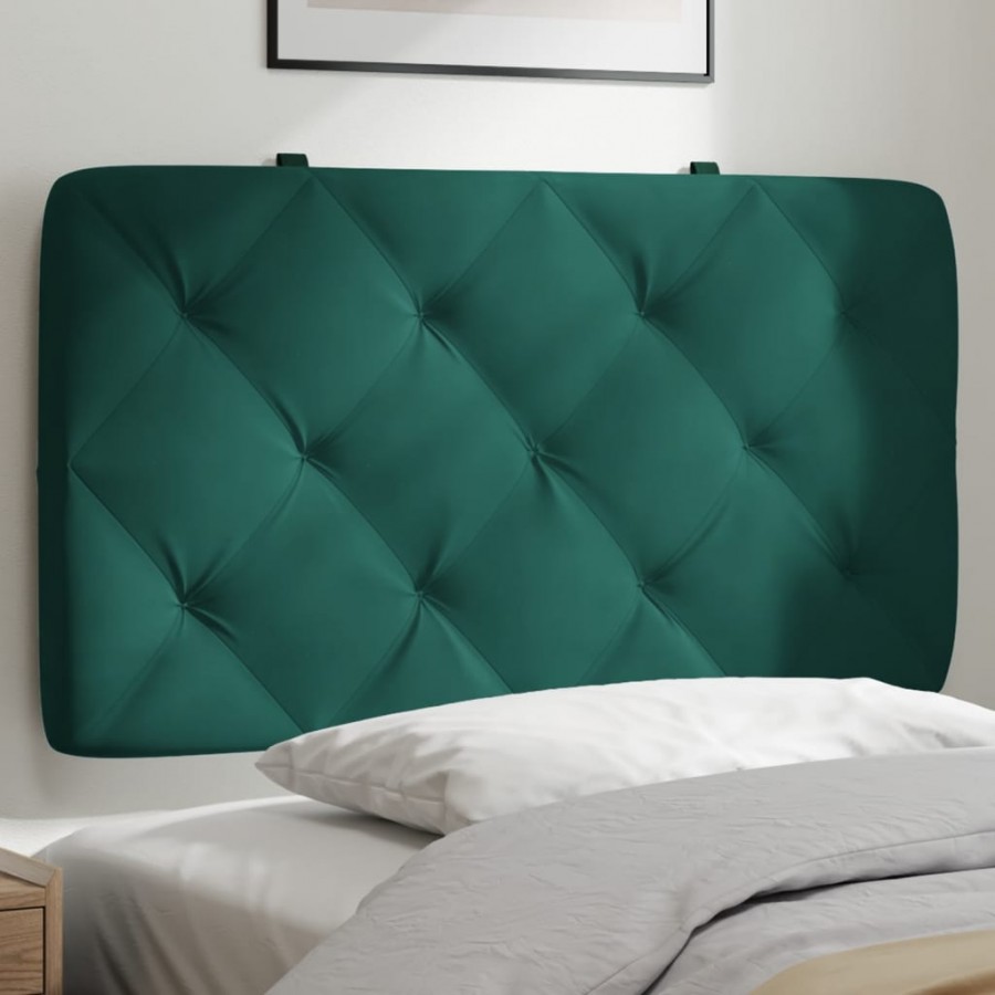 Coussin de tête de lit vert foncé 90 cm velours