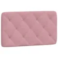 Coussin de tête de lit rose 80 cm velours