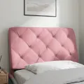 Coussin de tête de lit rose 80 cm velours