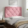 Coussin de tête de lit rose 80 cm velours
