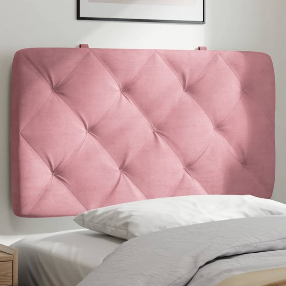 Coussin de tête de lit rose 90 cm velours