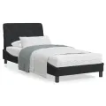 Lit avec matelas noir 80x200 cm velours