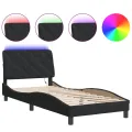 Cadre de lit avec lumières LED noir 80x200 cm velours