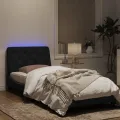 Cadre de lit avec lumières LED noir 80x200 cm velours