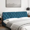 Coussin de tête de lit bleu 200 cm velours