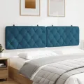 Coussin de tête de lit bleu 200 cm velours