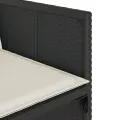 Chaises de jardin lot de 4 avec coussins noir résine tressée