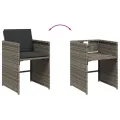 Chaises de jardin avec coussins lot de 4 gris résine tressée