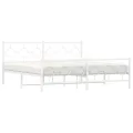 Cadre de lit métal avec tête de lit/pied de lit blanc 183x213cm