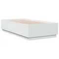 Cadre de lit avec lumières LED blanc 90x190cm bois d’ingénierie